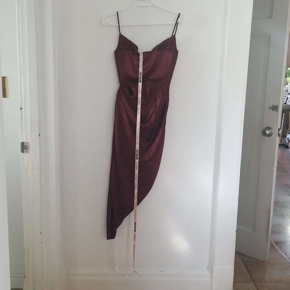 House of CB Reva Raisin Satin Balcony Corset Dress - Picture 7 of 16